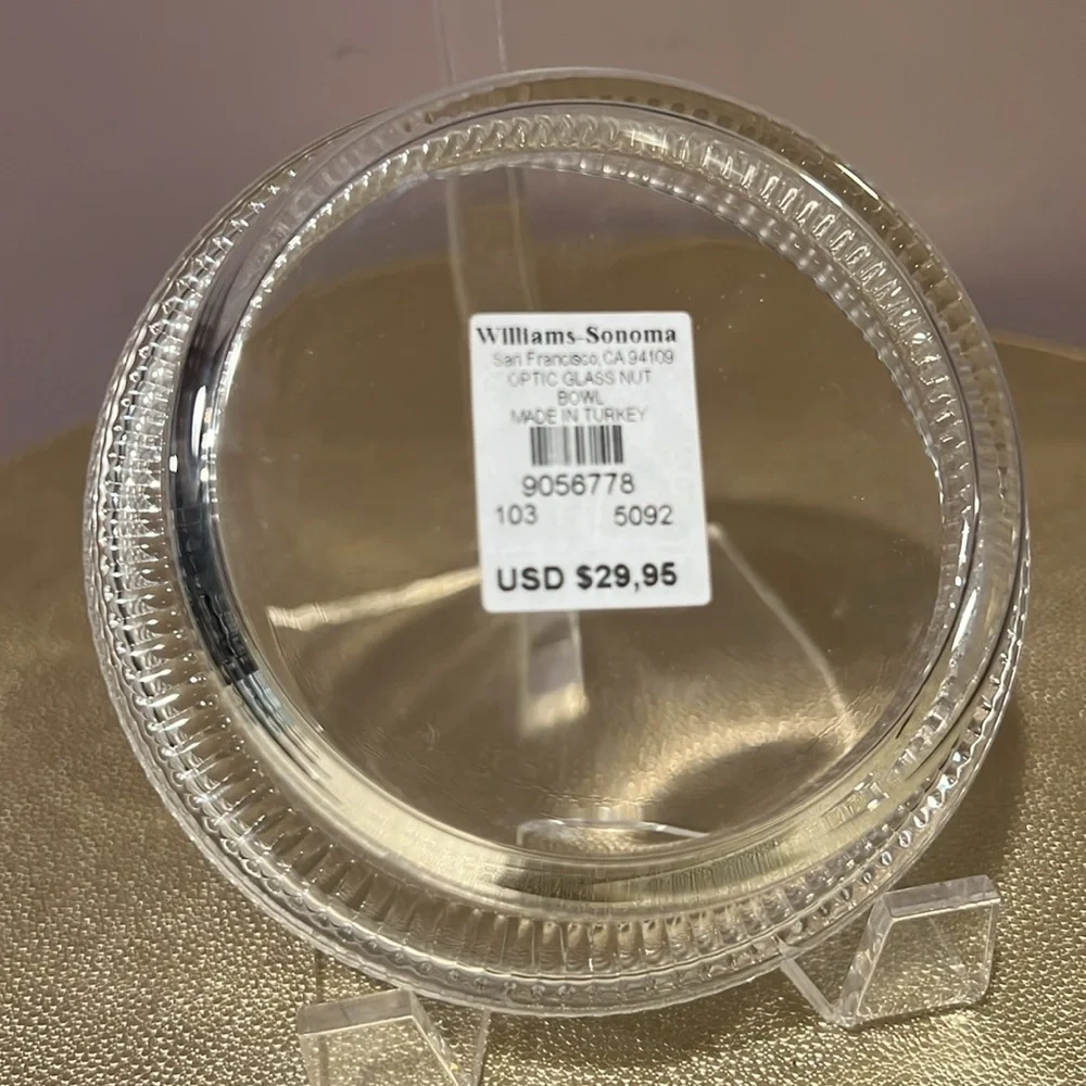 Williams Sonoma Optic Glass Nut Bowl